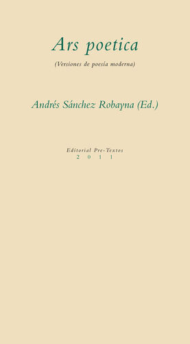 ARS POETICA (VERSIONES DE POESIA MODERNA)