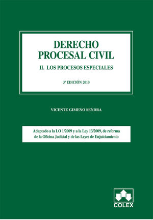 DERECHO PROCESAL CIVIL II. LOS PROCES.ESP. 3ª ED.