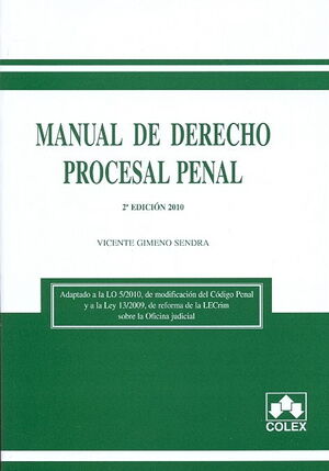 MANUAL DE DERECHO PROCESAL PENAL 2ª ED
