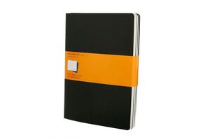 LIBRETAS CAHIER NEGRAS XL RAYAS (SET DE 3)